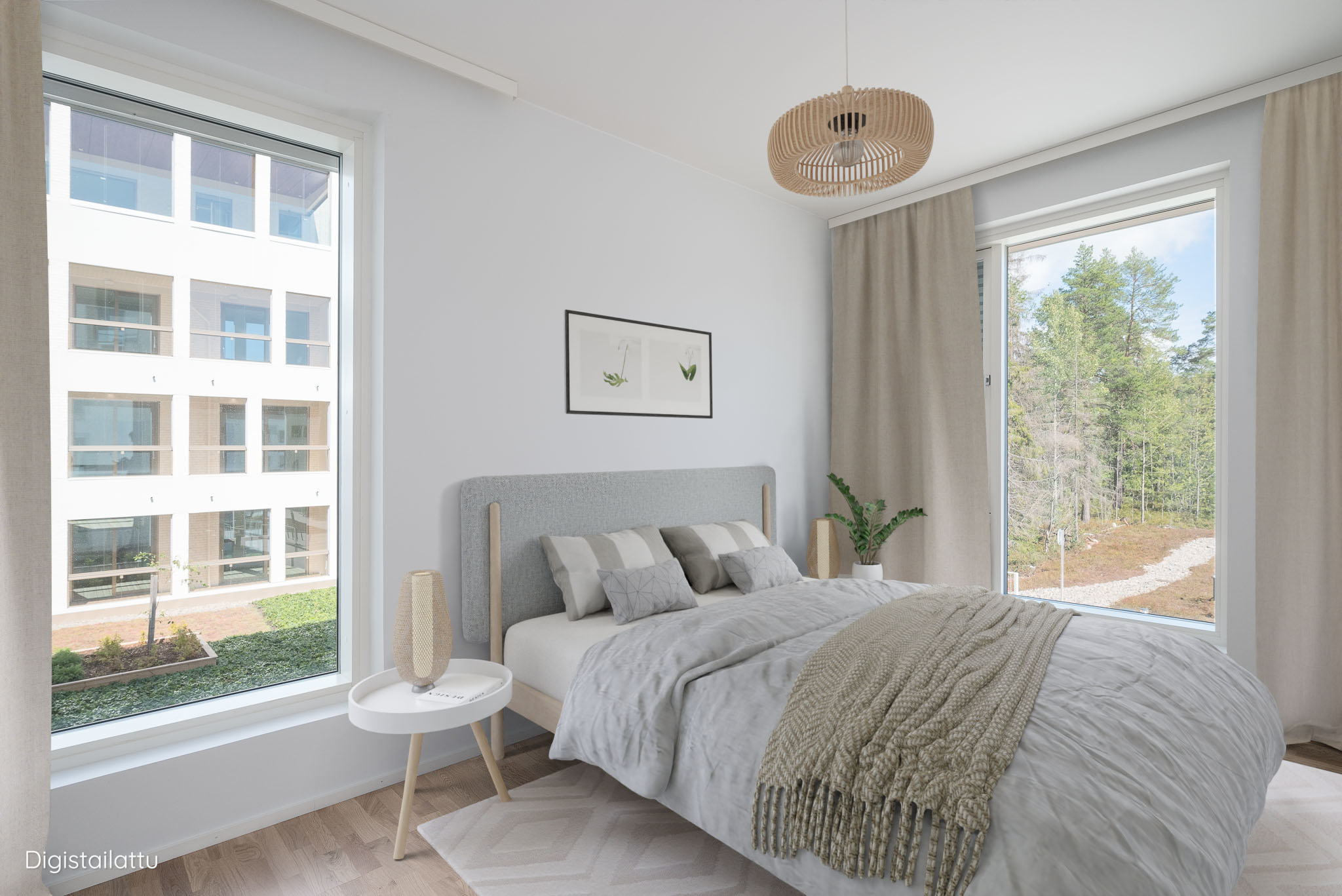 A7 bedroom, digitally staged