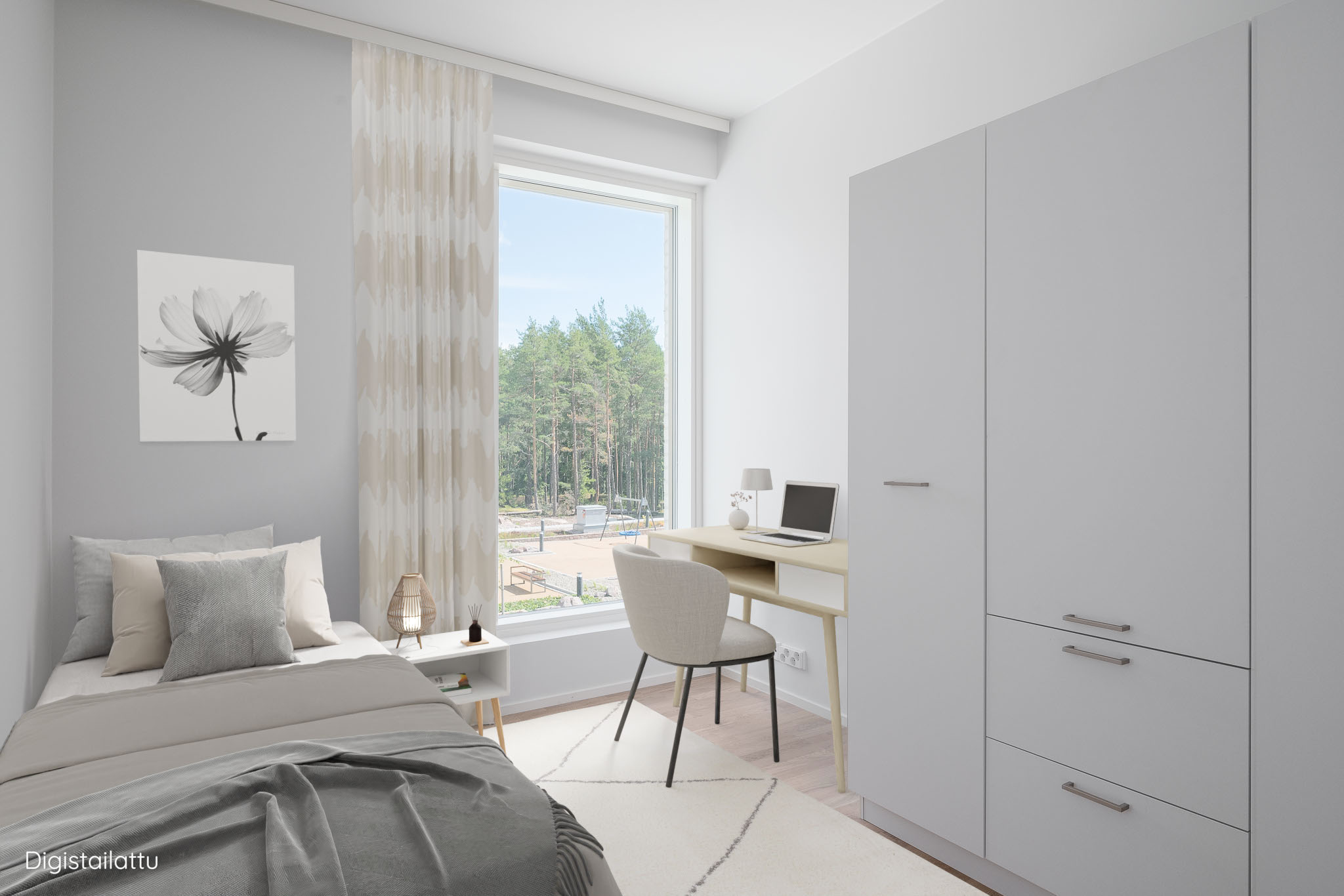 A7 second bedroom, digitally staged
